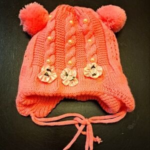 Hand Knit Adorable Little Girl's/Toddlers Hat